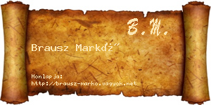 Brausz Markó névjegykártya